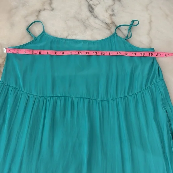 JOIE Women's Teal Spaghetti Strap Maxi Dress With Side Pockets Maxi Dress Sz M - Picture 8 of 13